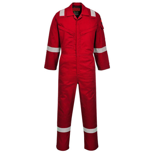 Portwest AF73RER38 -  sz Regular 38 Araflame Silver Coverall - Red