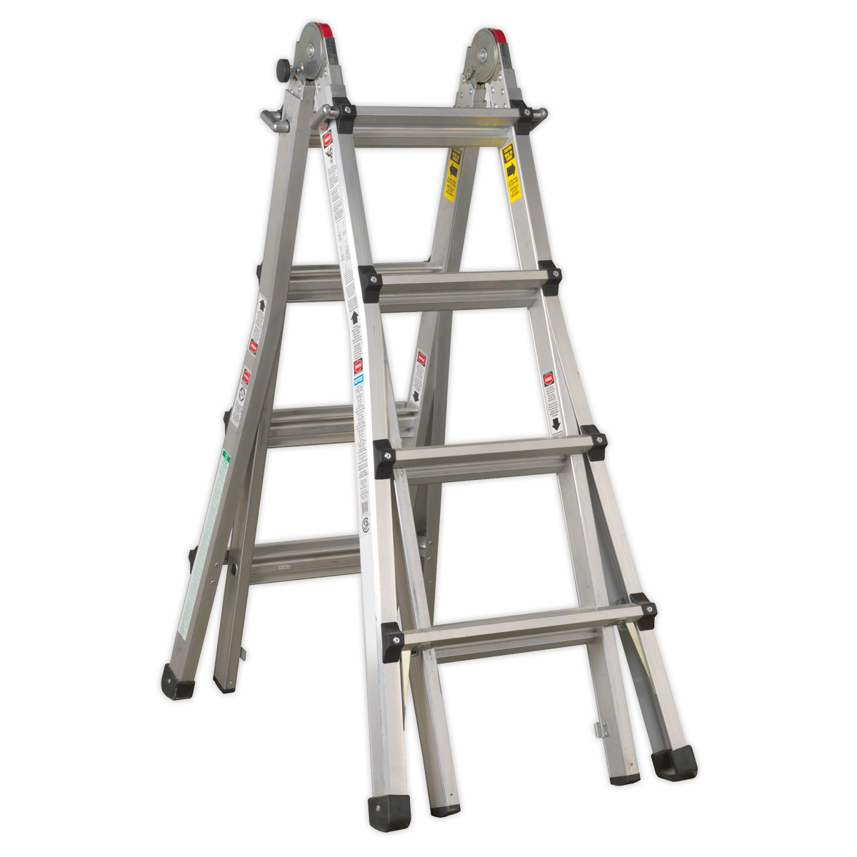 SEALEY - AFPL3 Aluminium Telescopic Ladder 4-Way EN 131 Adjustable Height