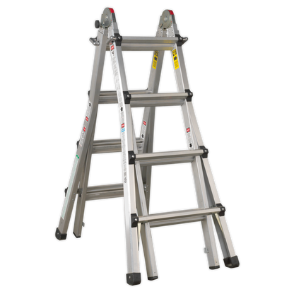 SEALEY - AFPL3 Aluminium Telescopic Ladder 4-Way EN 131 Adjustable Height