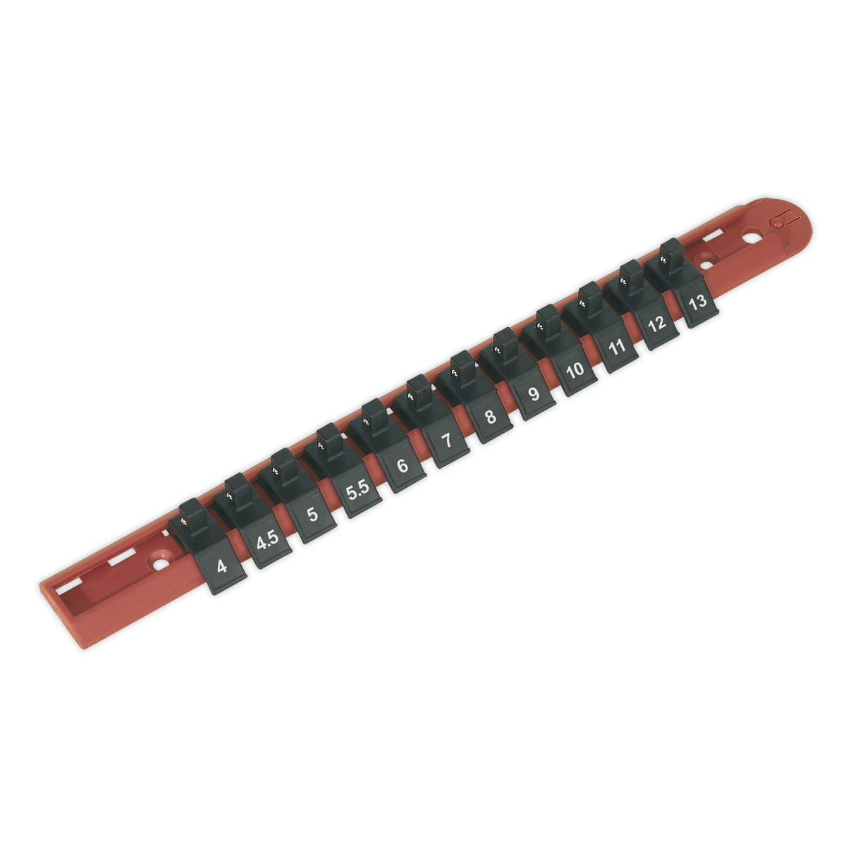 SEALEY - AK1412 Socket Retaining Rail with 12 Clips 1/4"Sq Drive