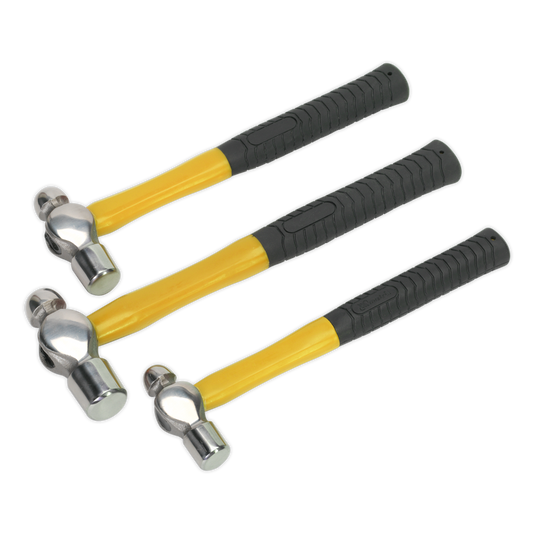 SEALEY - AK2031 Ball Pein Hammer Set 3pc with Fibreglass Shafts