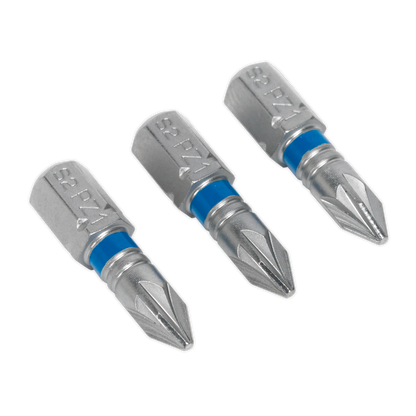 SEALEY - AK210504 Power Tool Bit Pozi #1 Colour-Coded S2 25mm Pack of 3