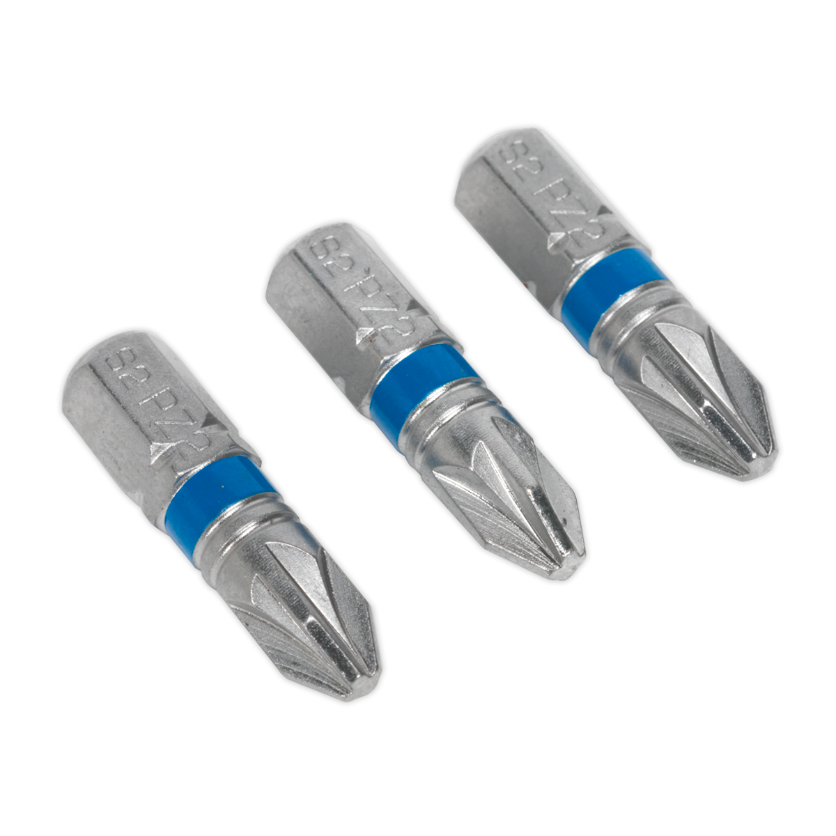 SEALEY - AK210505 Power Tool Bit Pozi #2 Colour-Coded S2 25mm Pack of 3