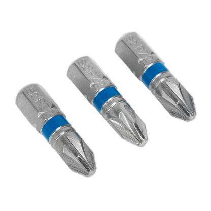 SEALEY - AK210505 Power Tool Bit Pozi #2 Colour-Coded S2 25mm Pack of 3