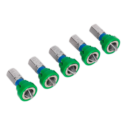 SEALEY - AK210521 Power Tool Bit Pozi #2 with Magnetic Holder S2 25mm Pack of 5