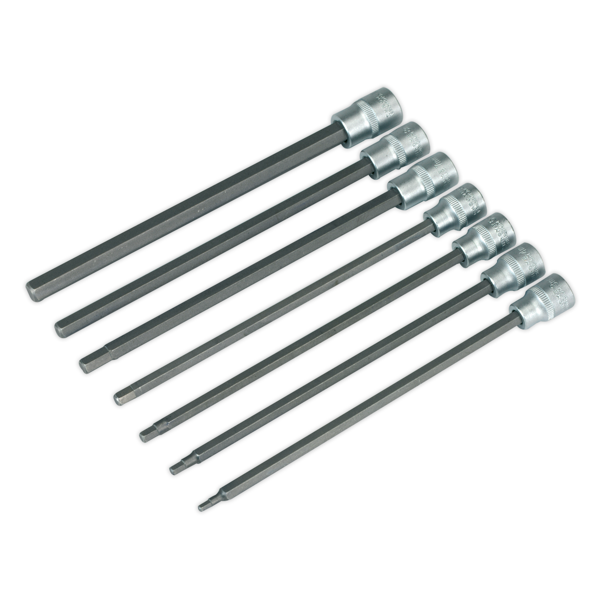 SEALEY - AK2187 Hex Socket Bit Set 7pc 3/8"Sq Drive 200mm
