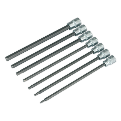 SEALEY - AK2187 Hex Socket Bit Set 7pc 3/8"Sq Drive 200mm