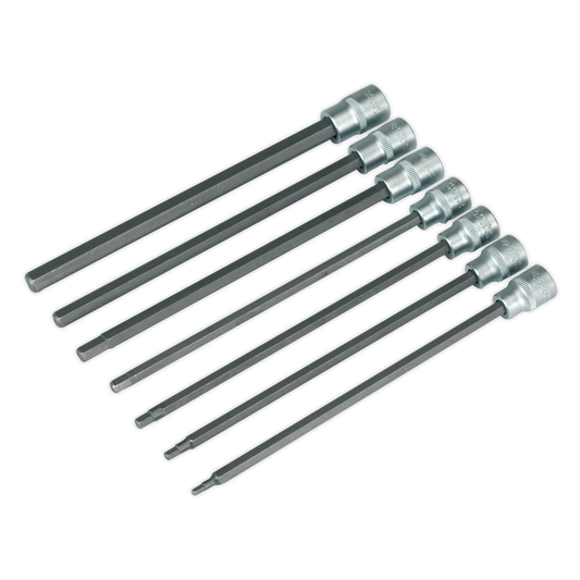 SEALEY - AK2187 Hex Socket Bit Set 7pc 3/8"Sq Drive 200mm
