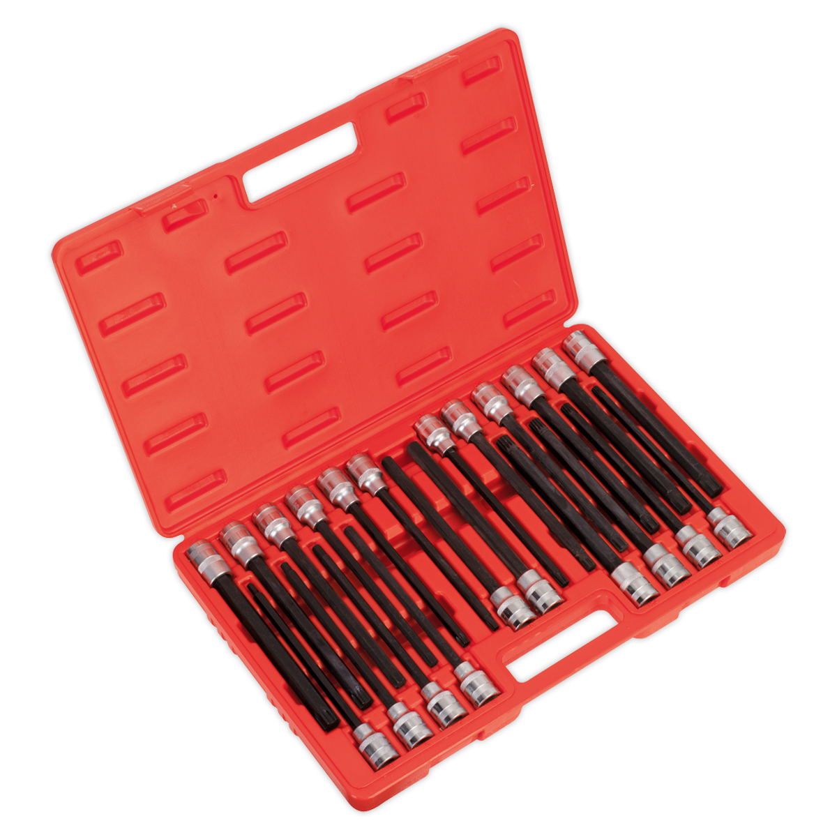 SEALEY - AK2197 TRX-Star/Spline/Hex/Ribe Socket Bit Set 22pc 1/2"Sq Drive 200mm