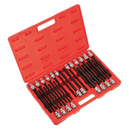 SEALEY - AK2197 TRX-Star/Spline/Hex/Ribe Socket Bit Set 22pc 1/2"Sq Drive 200mm