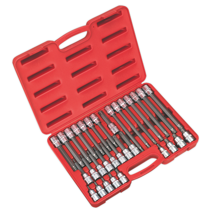 SEALEY - AK2198 Ribe Socket Bit Set 32pc 1/2"Sq Drive