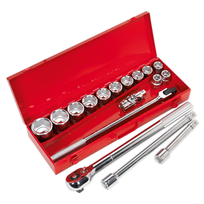 SEALEY - AK2597 Socket Set 17pc 3/4"Sq Drive WallDrive® Metric