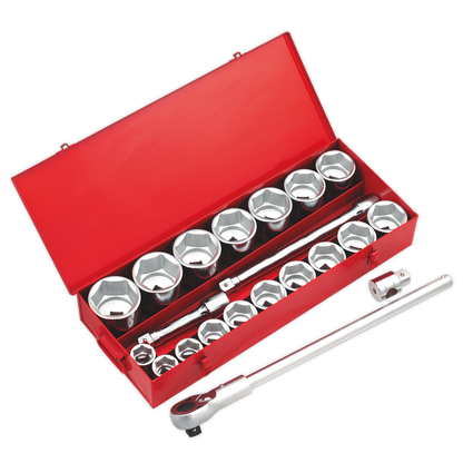 SEALEY - AK261 Socket Set 22pc 1"Sq Drive 6pt WallDrive® Metric