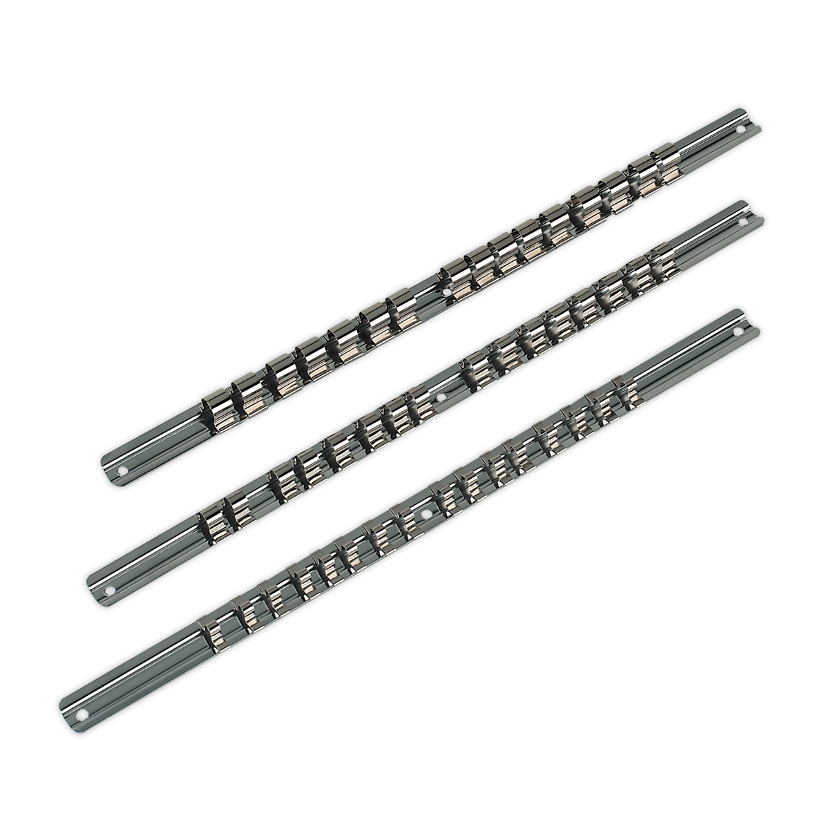 SEALEY - AK270 Socket Retaining Rail Set 3pc 1/4", 3/8" & 1/2"Sq Drive