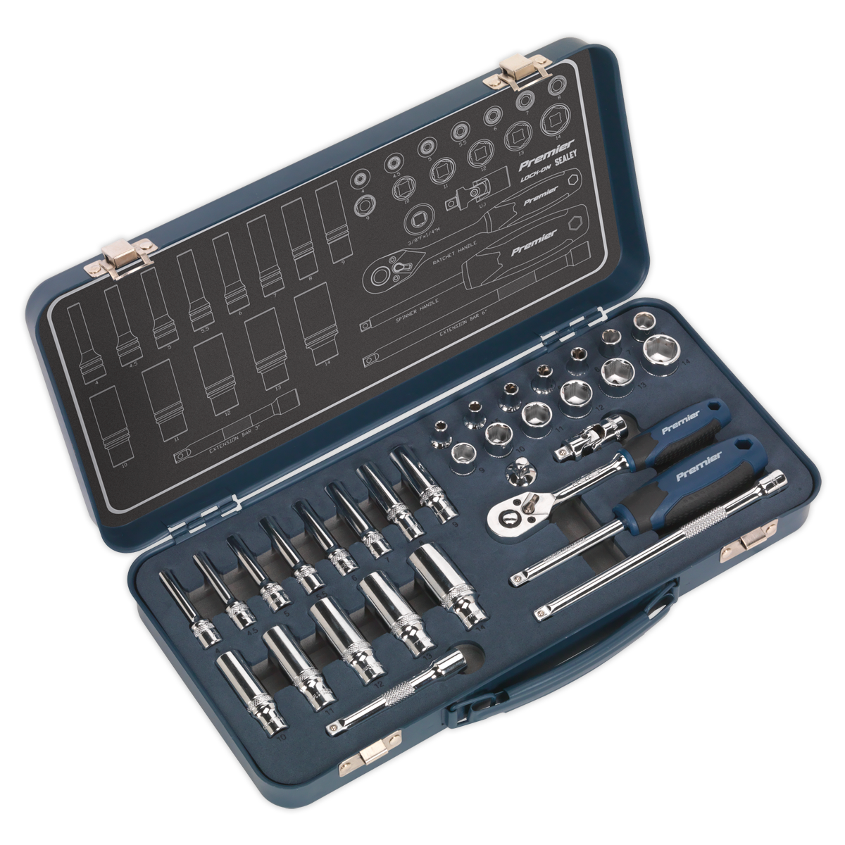 SEALEY - AK27480 Socket Set 32pc 1/4"Sq Drive Lock-On� 6pt Metric