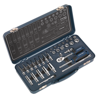 SEALEY - AK27480 Socket Set 32pc 1/4"Sq Drive Lock-On� 6pt Metric