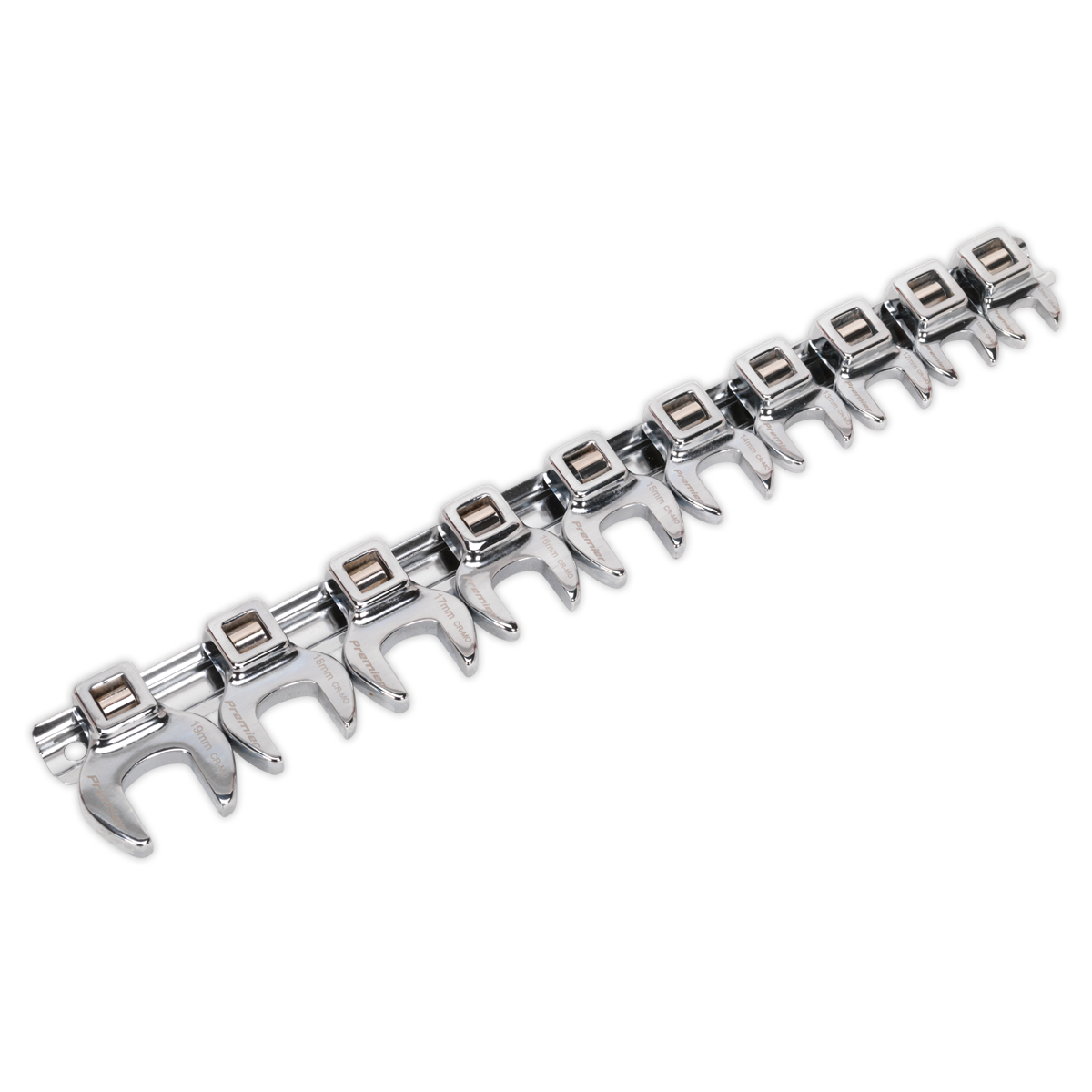 SEALEY - AK5989 Crow's Foot Open-End Spanner Set 10pc 3/8"Sq Drive Metric