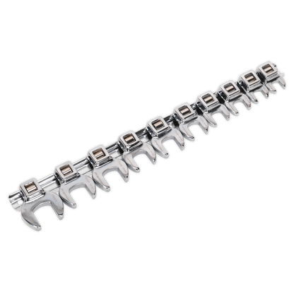 SEALEY - AK5989 Crow's Foot Open-End Spanner Set 10pc 3/8"Sq Drive Metric