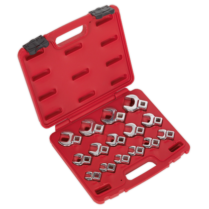 SEALEY - AK59891 Crow's Foot Open-End Spanner Set 15pc 3/8"Sq Drive Metric