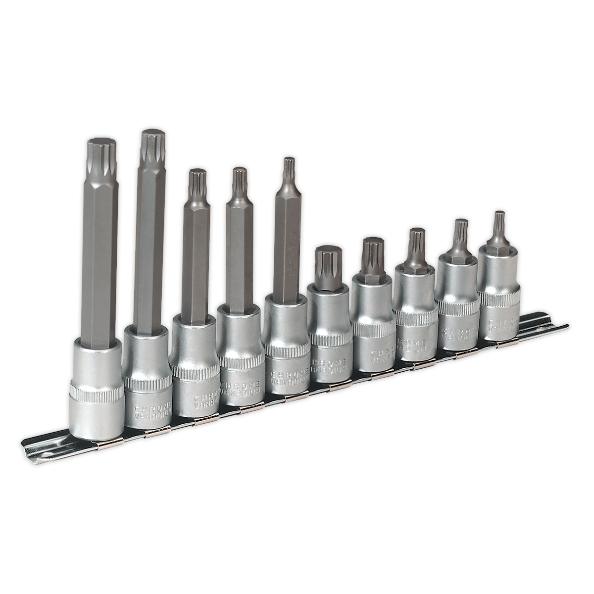 SEALEY - AK6215 Spline Socket Bit Set 10pc 1/2"Sq Drive