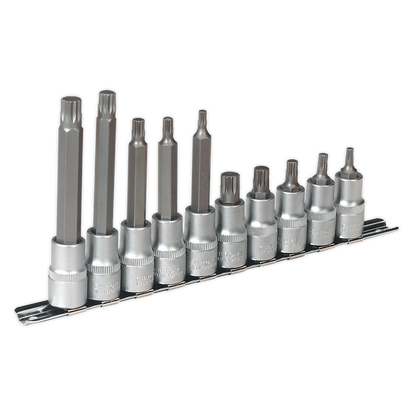 SEALEY - AK6215 Spline Socket Bit Set 10pc 1/2"Sq Drive
