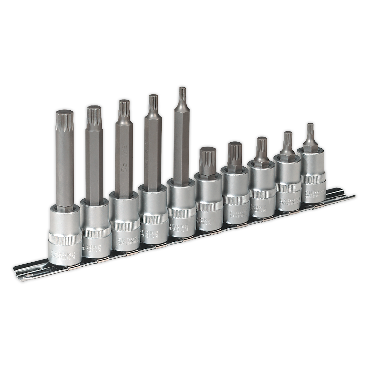 SEALEY - AK6216 Spline Socket Bit Set 10pc 3/8"Sq Drive