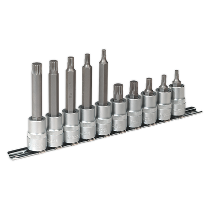 SEALEY - AK6216 Spline Socket Bit Set 10pc 3/8"Sq Drive