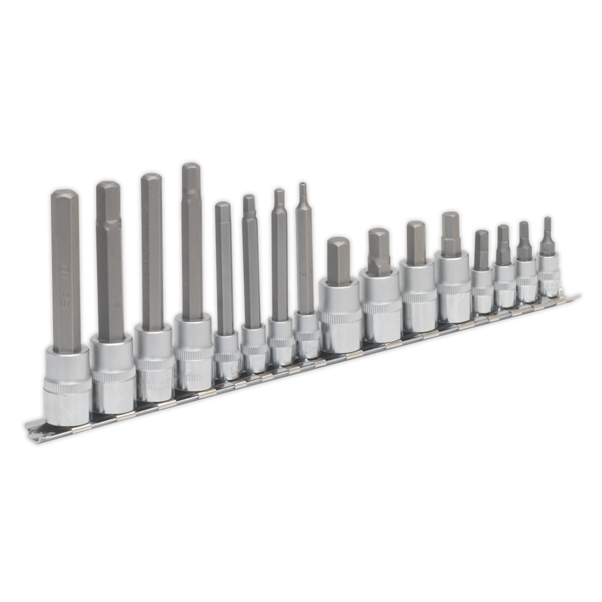 SEALEY - AK6219 Hex Socket Bit Set 16pc 1/4" & 3/8"Sq Drive