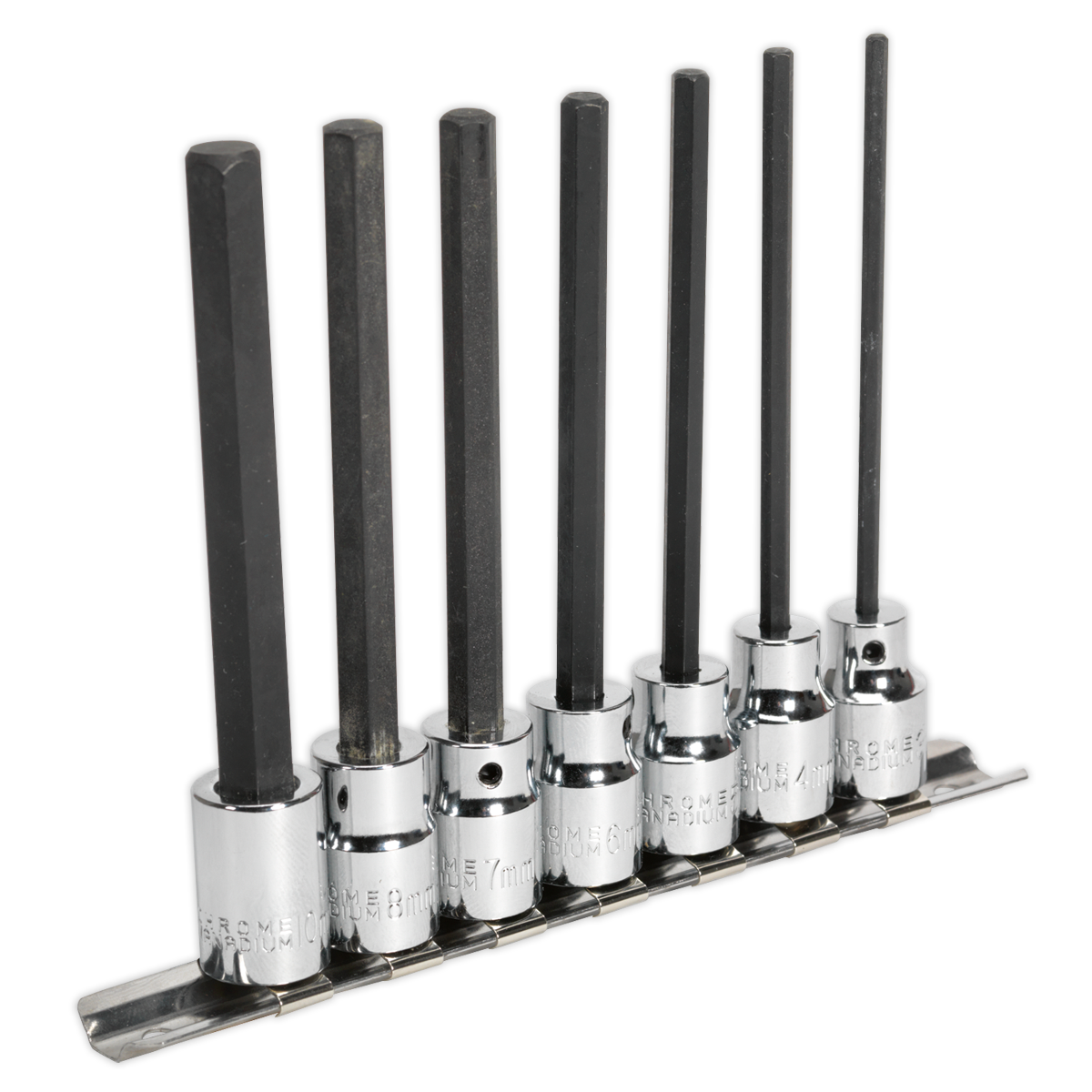 SEALEY - AK62254 Hex Socket Bit Set 7pc 3/8"Sq Drive 110mm Metric