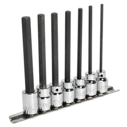 SEALEY - AK62254 Hex Socket Bit Set 7pc 3/8"Sq Drive 110mm Metric