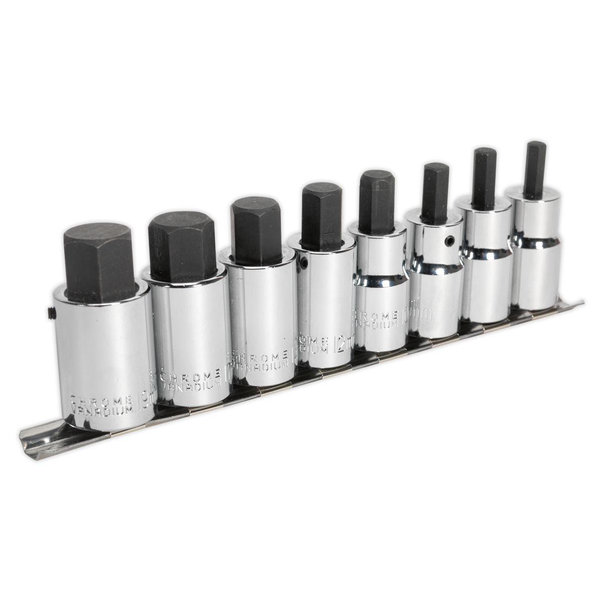 SEALEY - AK62258 Hex Socket Bit Set 8pc 1/2"Sq Drive Metric