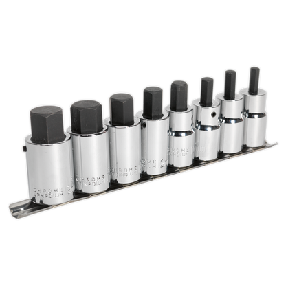 SEALEY - AK62258 Hex Socket Bit Set 8pc 1/2"Sq Drive Metric