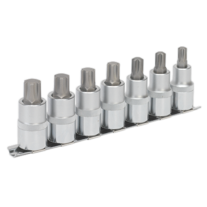 SEALEY - AK6234 Ribe Socket Bit Set 7pc 1/2"Sq Drive 55mm