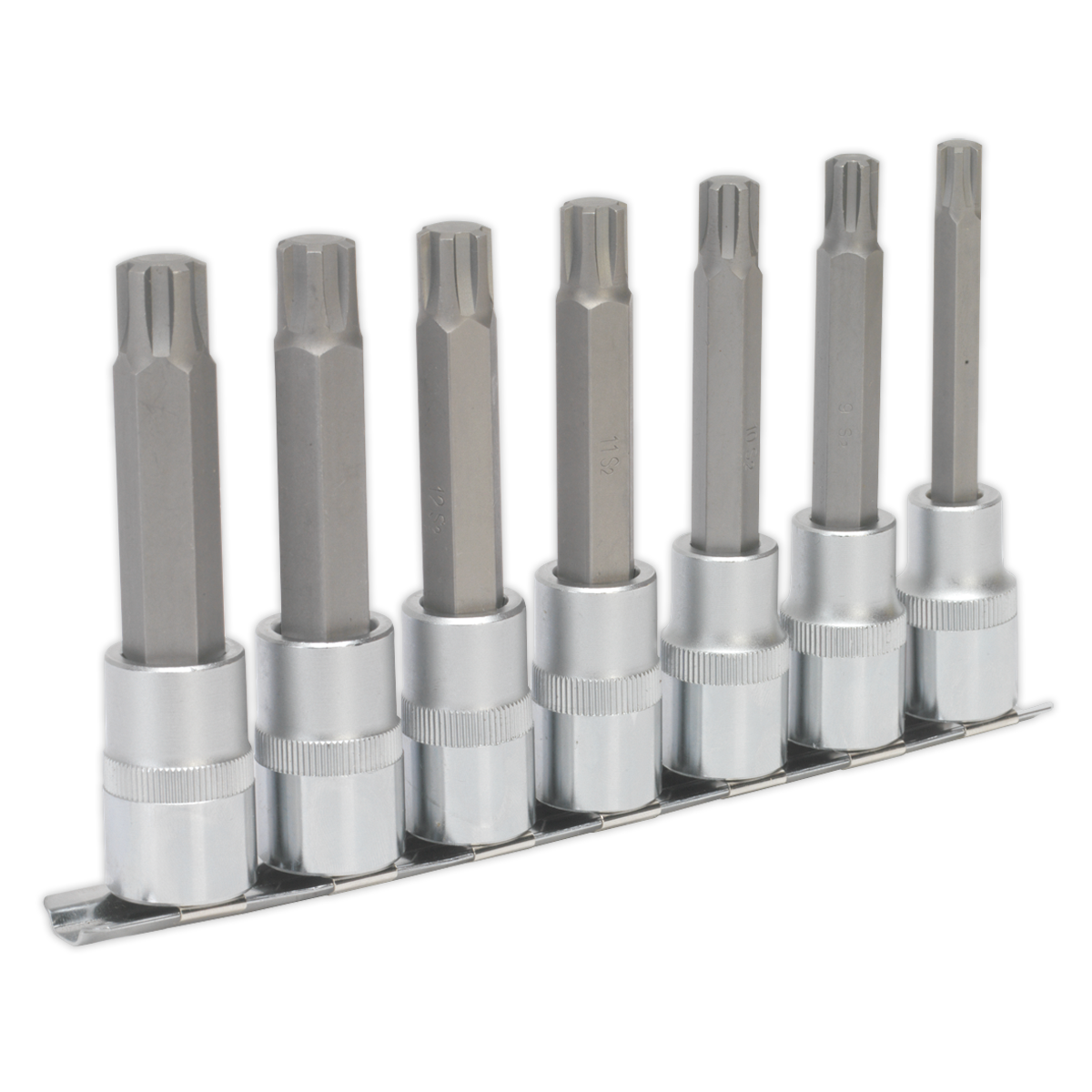 SEALEY - AK6235 Ribe Socket Bit Set 7pc 1/2"Sq Drive 100mm