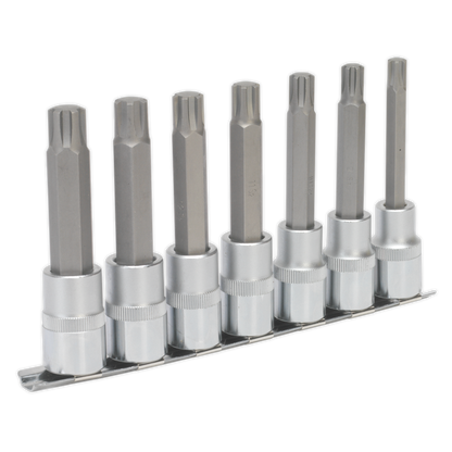 SEALEY - AK6235 Ribe Socket Bit Set 7pc 1/2"Sq Drive 100mm