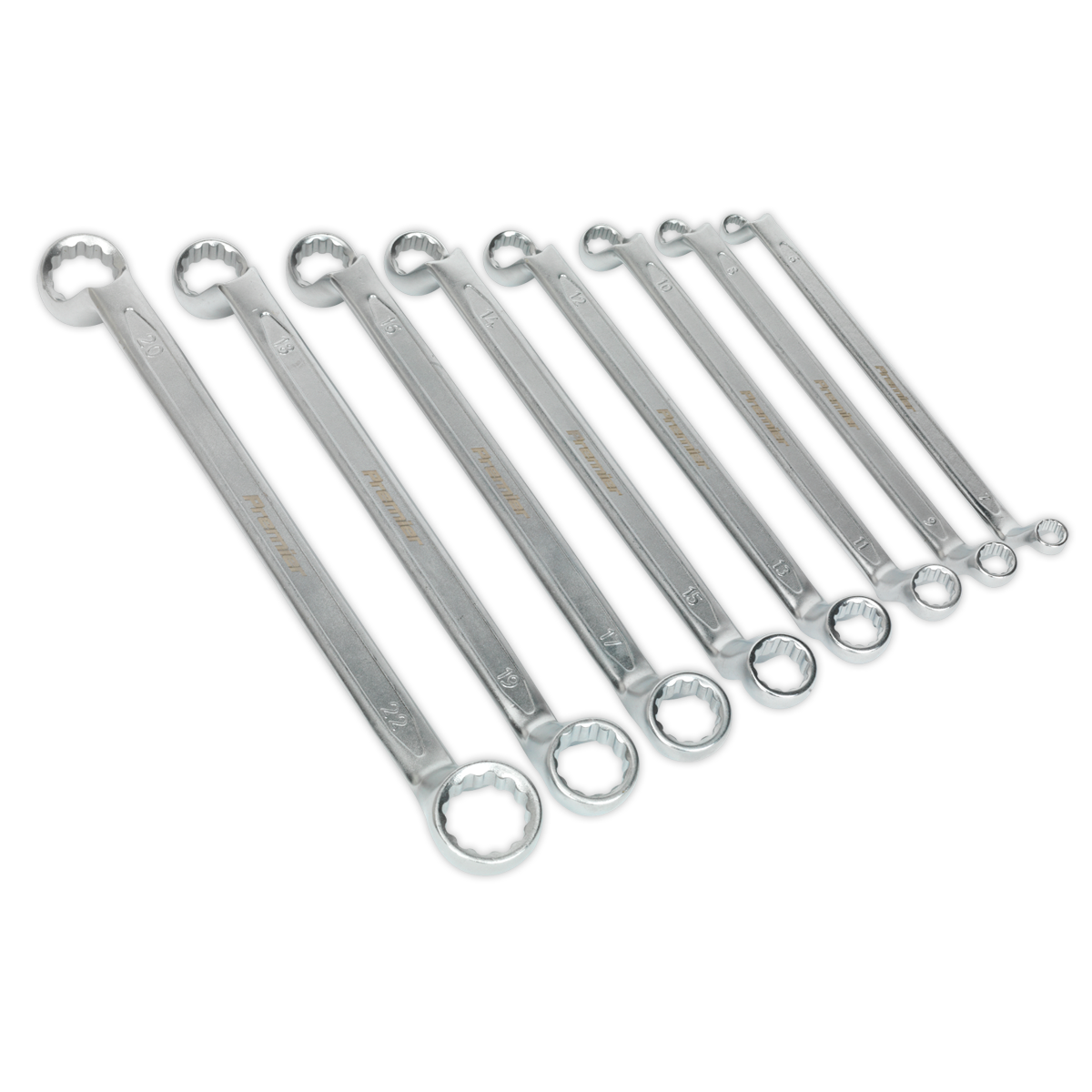 SEALEY - AK6327 Offset Double End Ring Spanner Set 8pc Metric