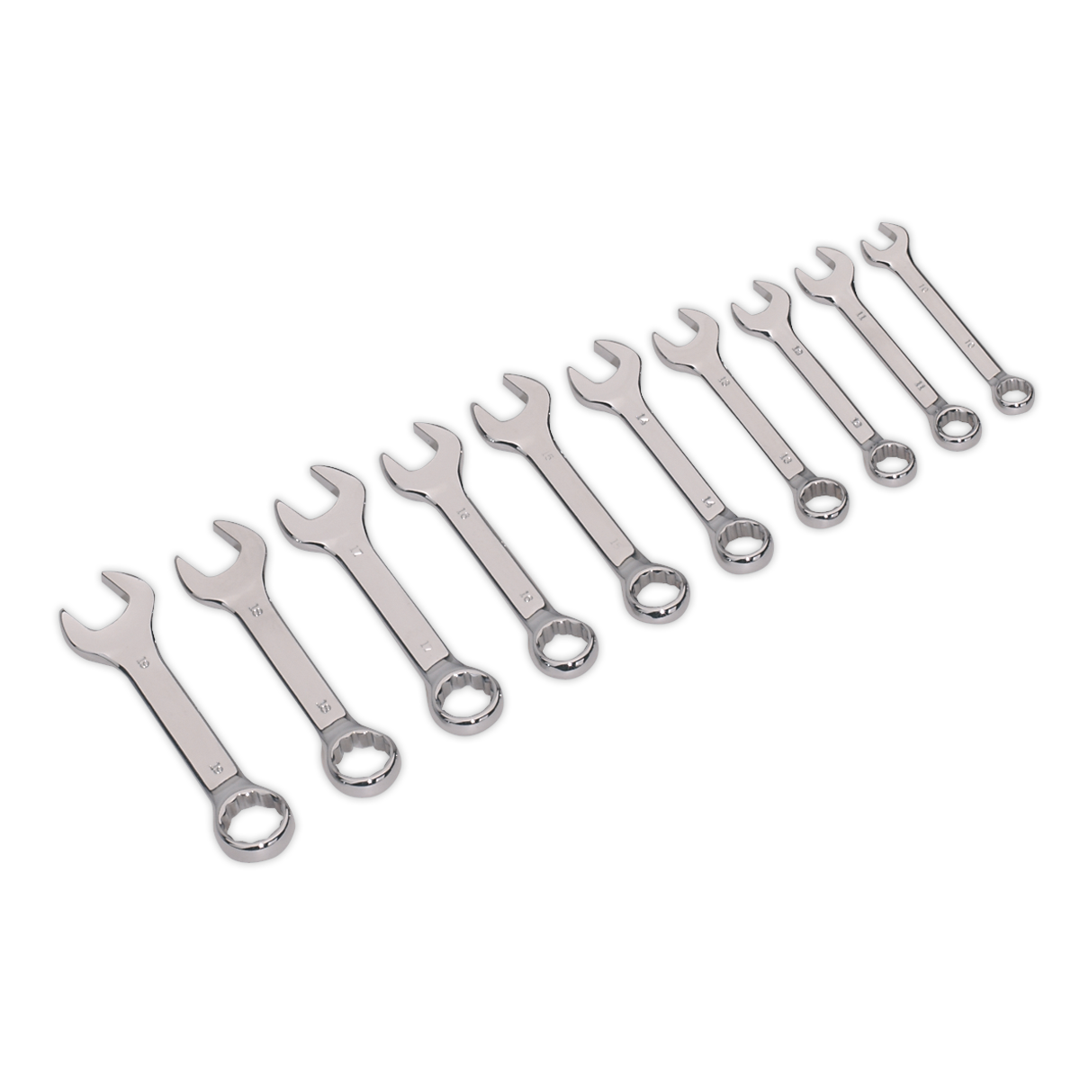 SEALEY - AK633 Combination Spanner Set 10pc Stubby Metric