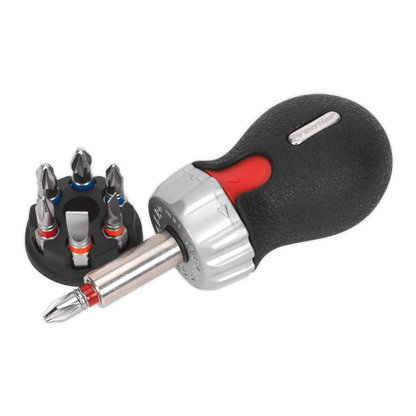 SEALEY - AK64908 Fine Tooth Ratchet Screwdriver Set 8pc Stubby Platinum Series