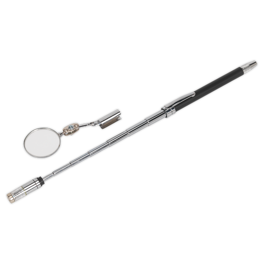 SEALEY - AK6537 Telescopic Magnetic Pick-Up Tool with LED Light, Inspection Mirror & Washer Jet Tool