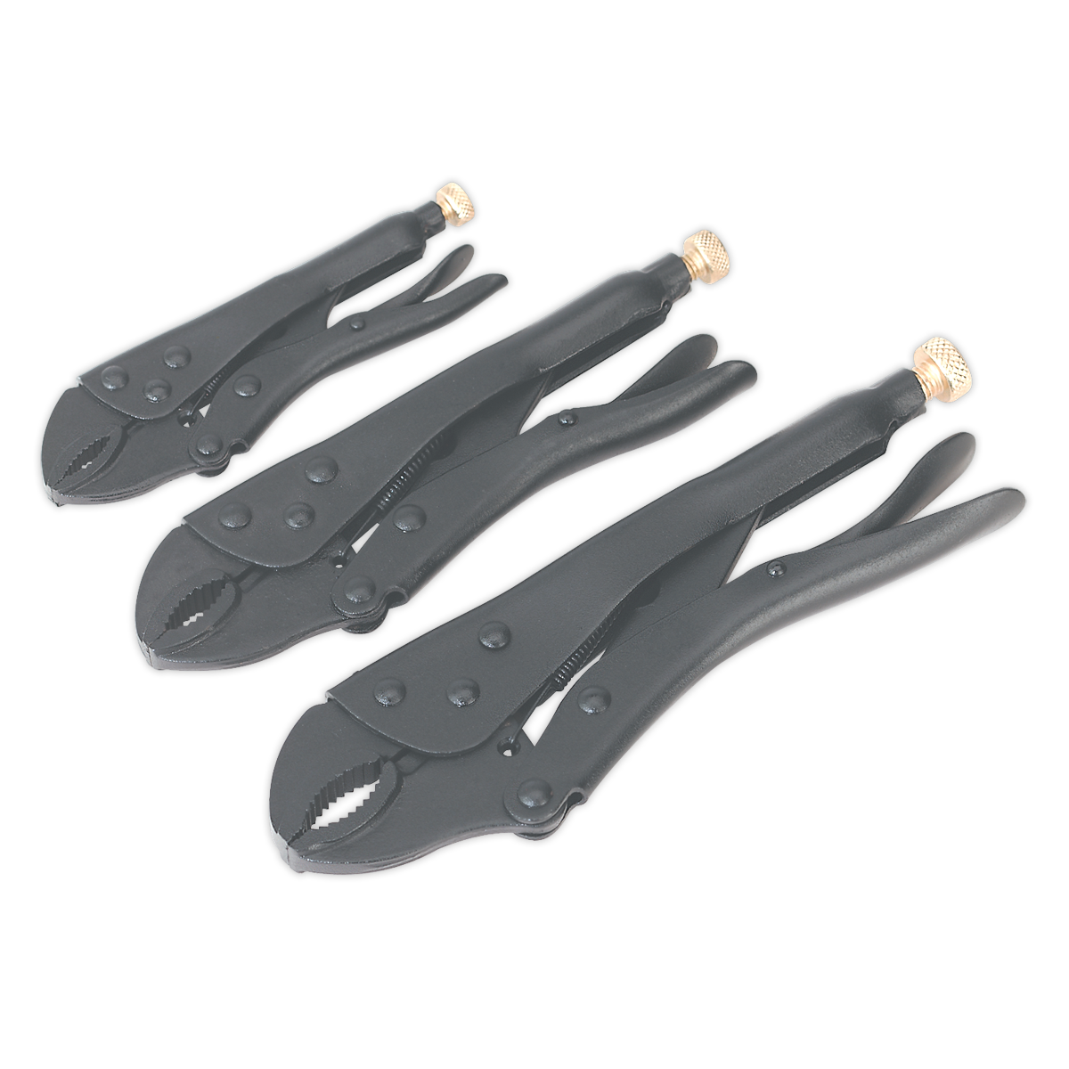 SEALEY - AK668 Locking Pliers Set 3pc Rust Resistant