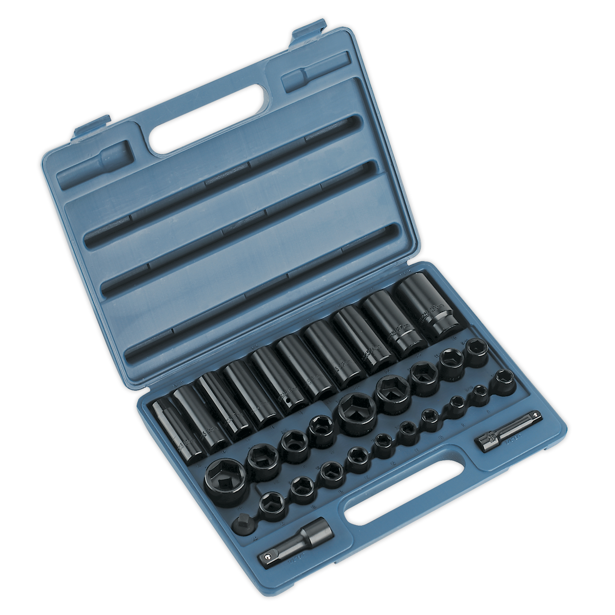 SEALEY - AK681 Impact Socket Set 32pc Standard/Deep 3/8" & 1/2"Sq Drive Metric/Imperial