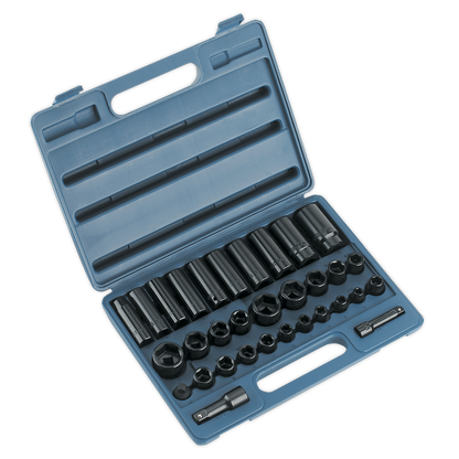 SEALEY - AK681 Impact Socket Set 32pc Standard/Deep 3/8" & 1/2"Sq Drive Metric/Imperial