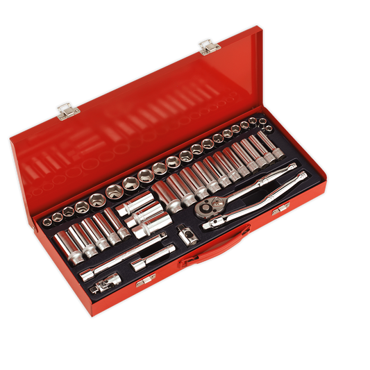 SEALEY - AK692 Socket Set 45pc 3/8"Sq Drive 6pt WallDrive� - Metric/Imperial