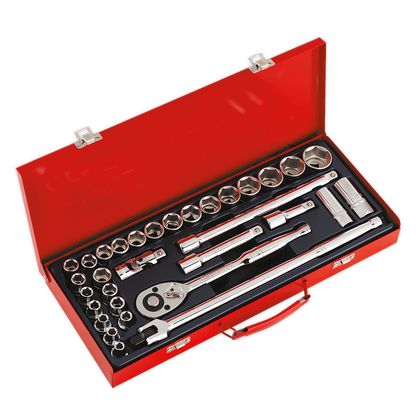 SEALEY - AK693 Socket Set 32pc 1/2"Sq Drive 6pt WallDrive� - Metric/Imperial