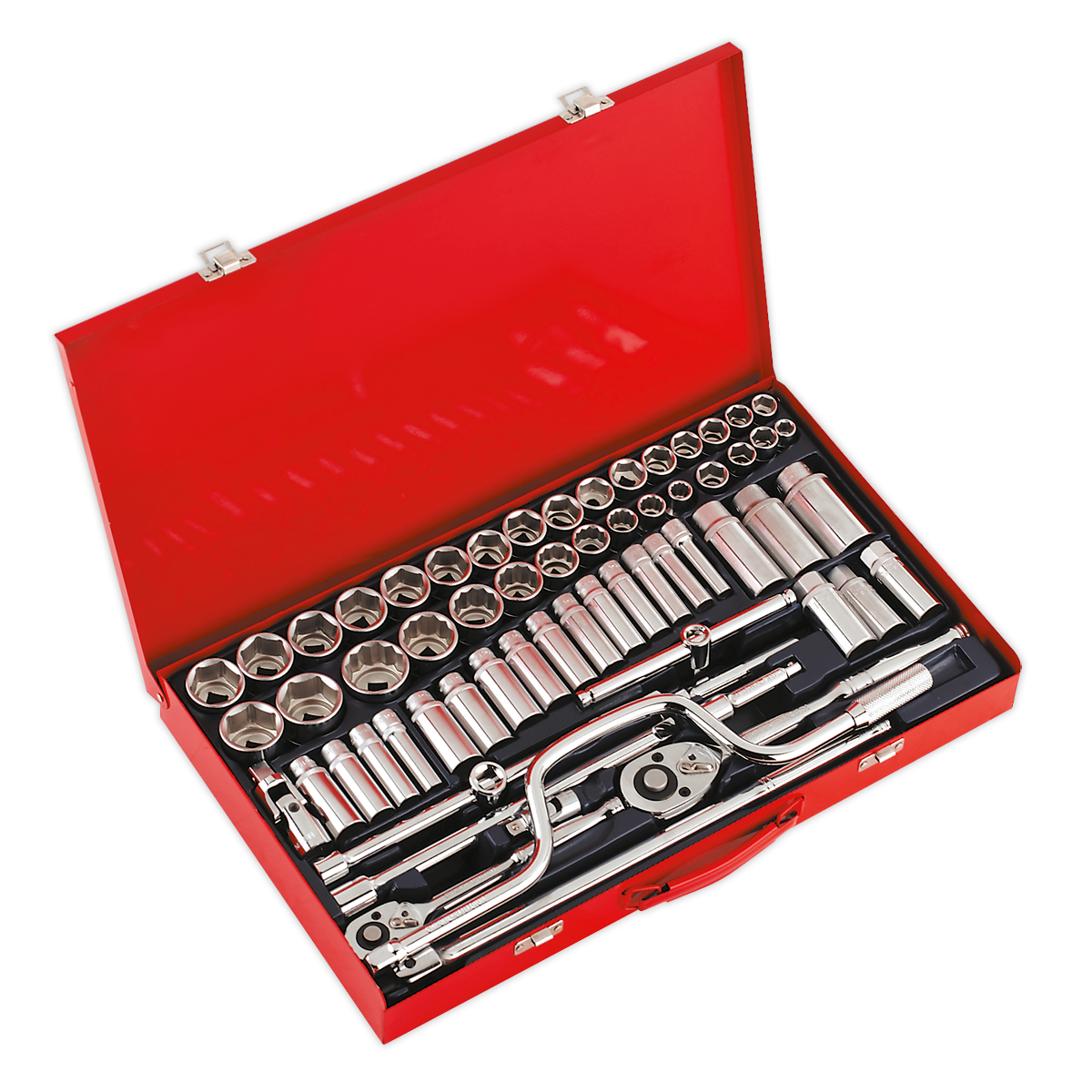 SEALEY - AK694 Socket Set 64pc 3/8" & 1/2"Sq Drive 6pt WallDrive® - Metric/Imperial