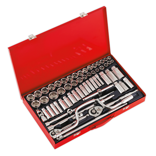 SEALEY - AK694 Socket Set 64pc 3/8" & 1/2"Sq Drive 6pt WallDrive® - Metric/Imperial