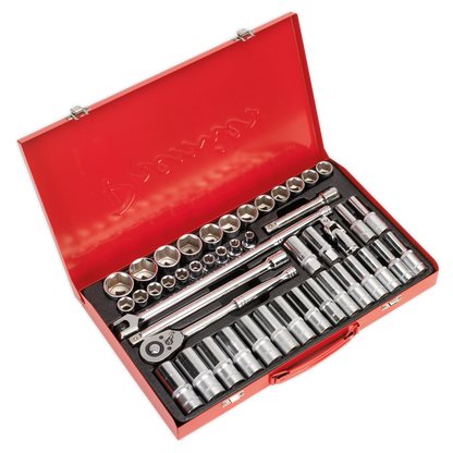 SEALEY - AK6941 Socket Set 46pc 1/2"Sq Drive 6pt WallDrive® - Metric