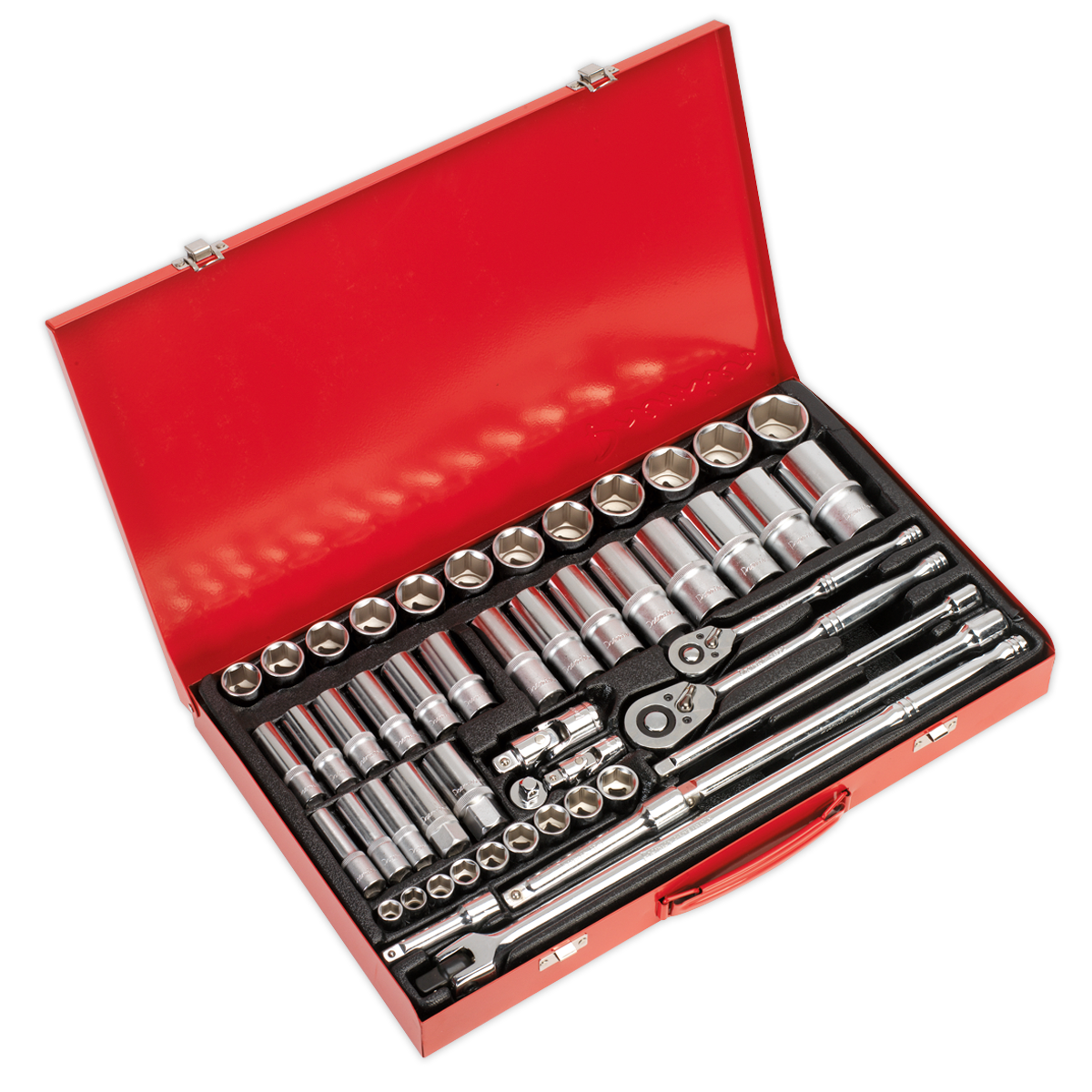 SEALEY - AK6942 Socket Set 50pc 3/8" & 1/2"Sq Drive 6pt WallDrive® - Metric