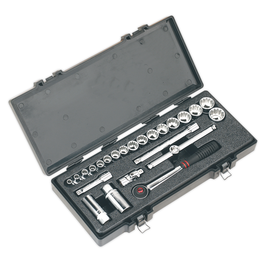 SEALEY - AK699 Socket Set 24pc 3/8"Sq Drive Total Drive�