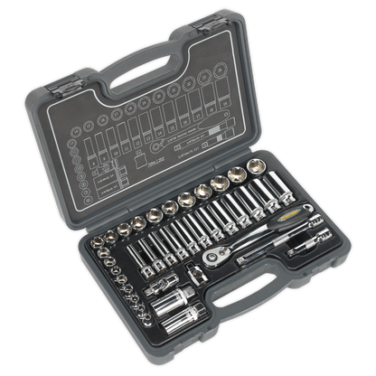 SEALEY - AK7952 Socket Set 38pc 3/8"Sq Drive 6pt WallDrive� Metric